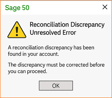 Sage 50 Reconciliation Discrepancy